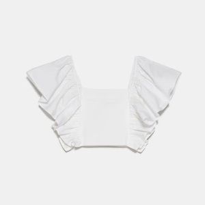 Zara ruffled butterfly sleeve top S